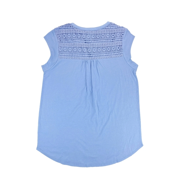 Orvis relaxed fit V neckline crochet lace insert blouse | NWT | Size XL - Picture 2 of 2